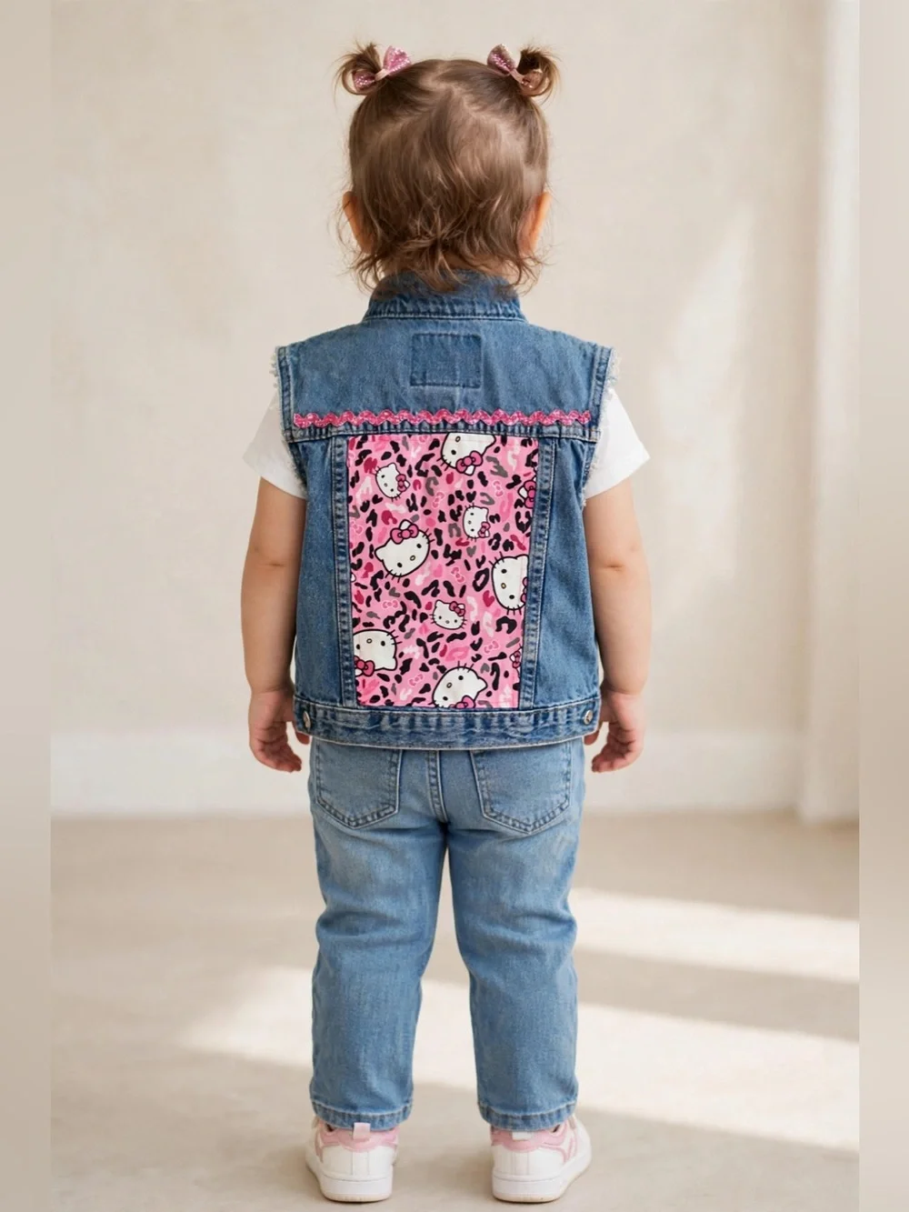 One-of-a-Kind Custom Hello Kitty Denim Vest - Toddler Size 3T